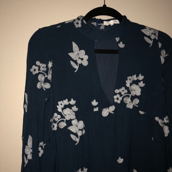 Turquoise Floral Tunic Dress - Picture 3 of 5